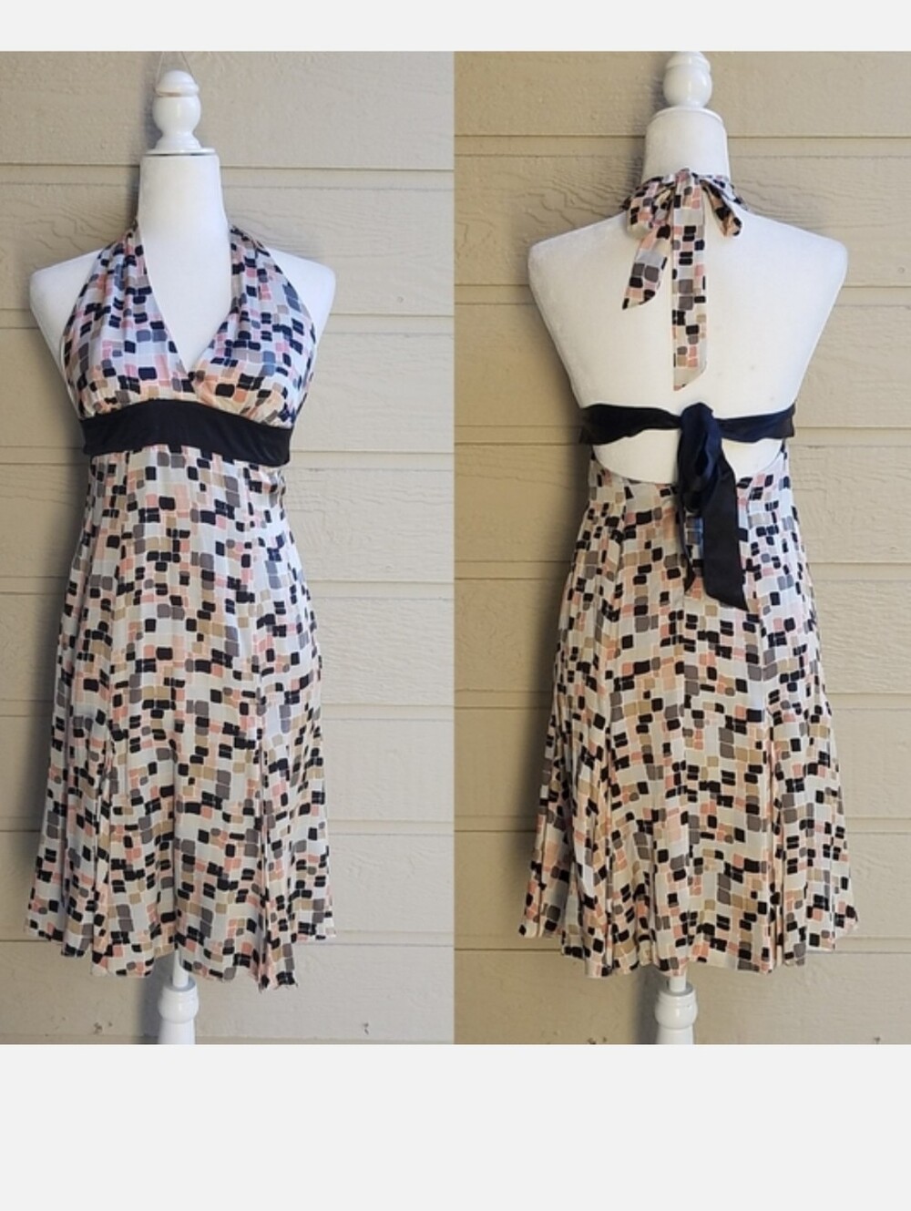 NWT Kaya di koko Halter Empire 100% silk dress szP